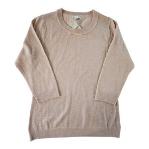New York & Company Sweater Women's Medium Pink Shimmer‎ Knit Pullover Solid NWT